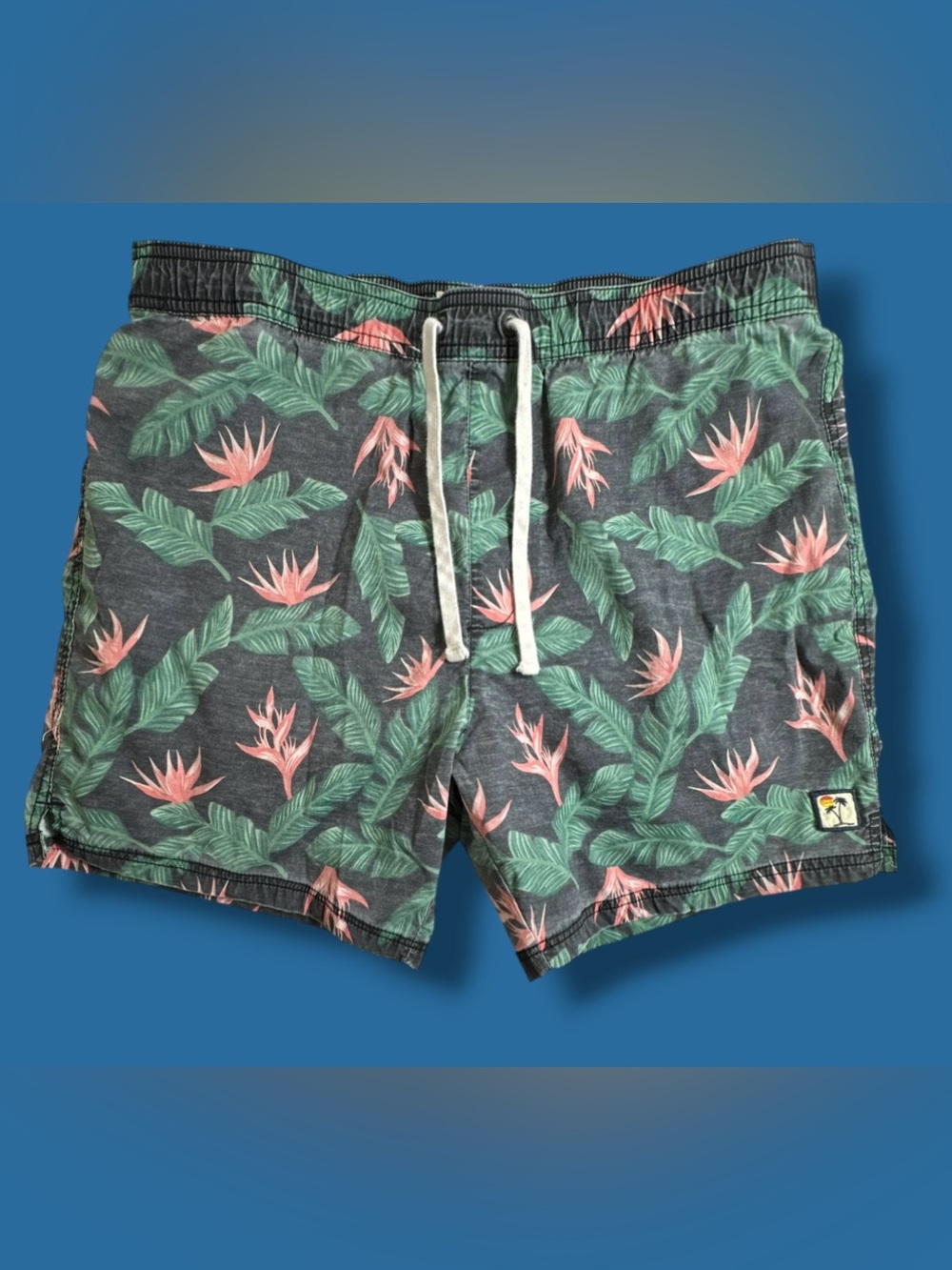 Marine Layer Shorts Mens XL Beach Surf Swim Trunks Hawaiian Tropical Floral